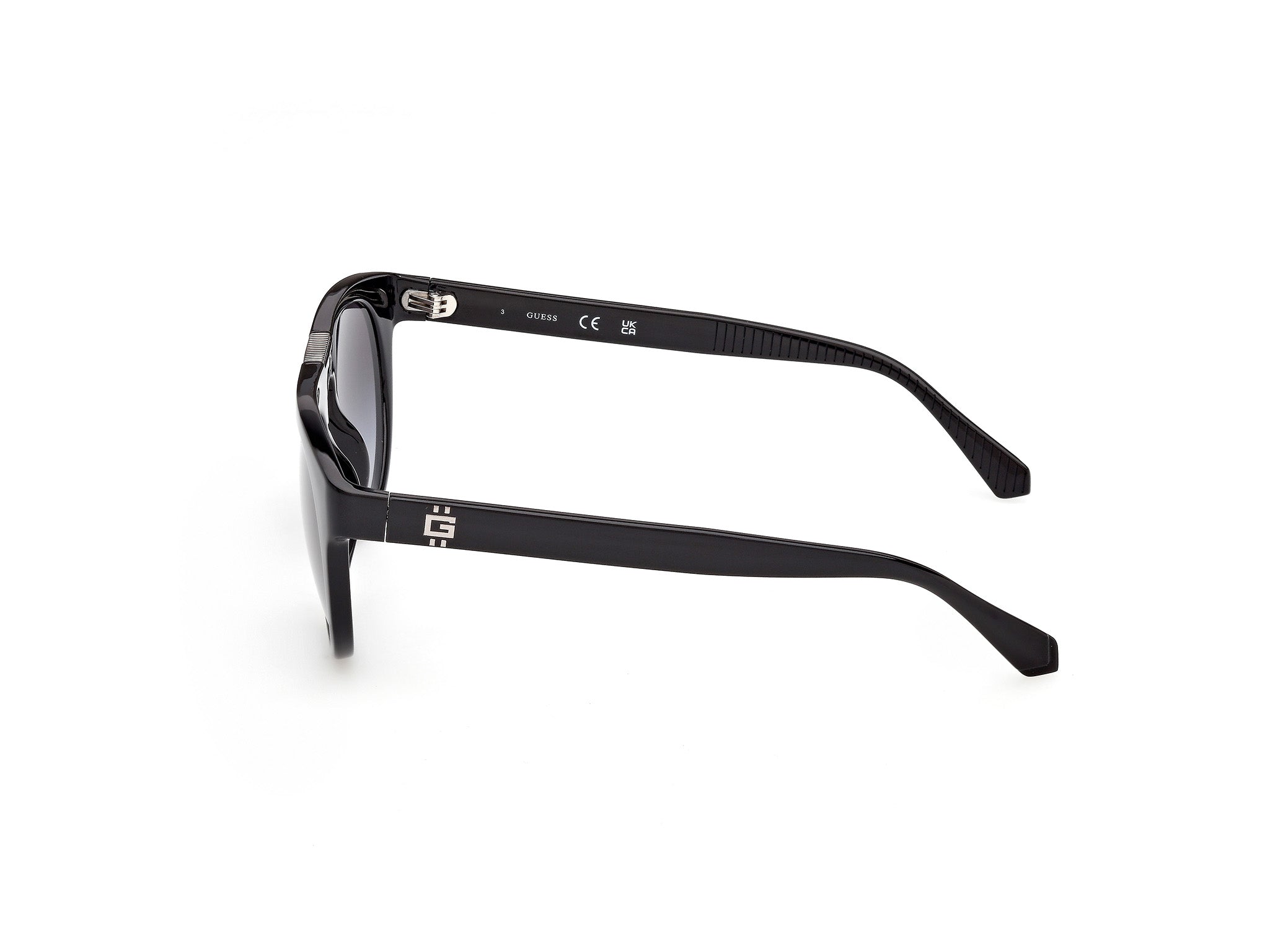 Guess Hombre Guess GU00275 01B Gafas de sol Inyectado Negro Fumar Redonda Norma