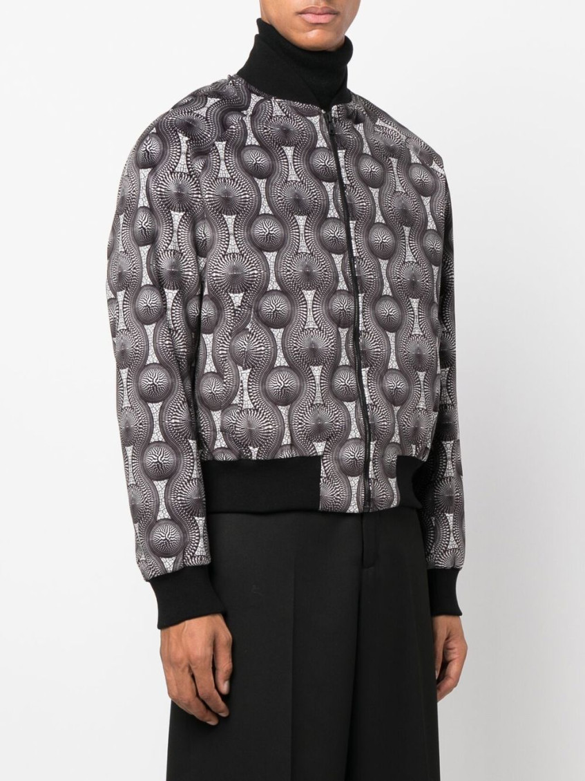 - Printed Velvet Bomber Jacket
