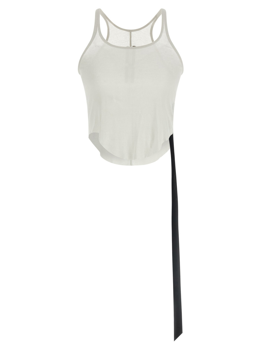 White Row Edge Ribbon Tank Top