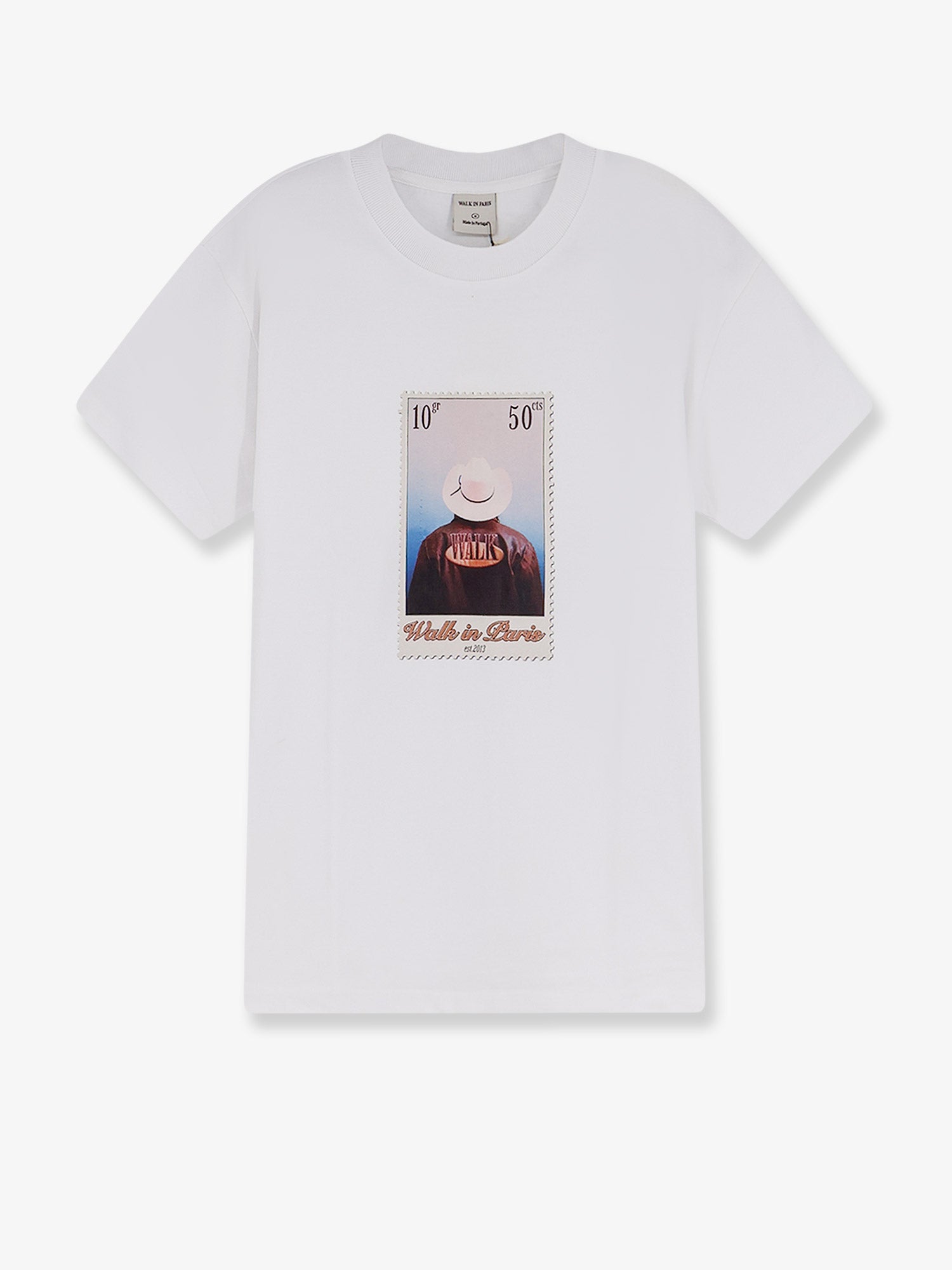 Leather Jacket Print T-Shirt — White