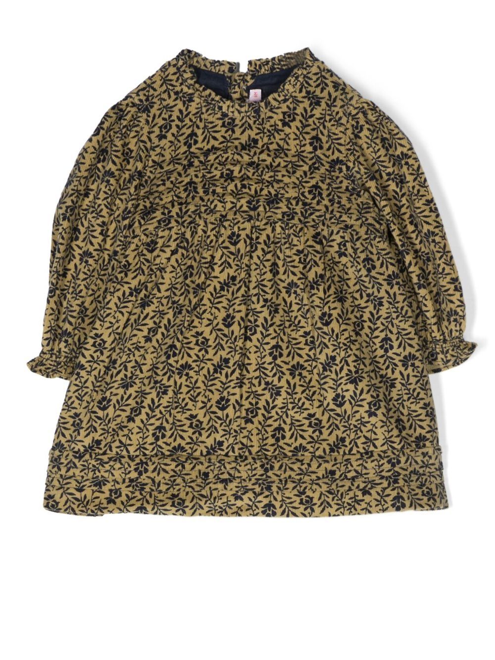 Corduroy floral-print dress - Neutrals