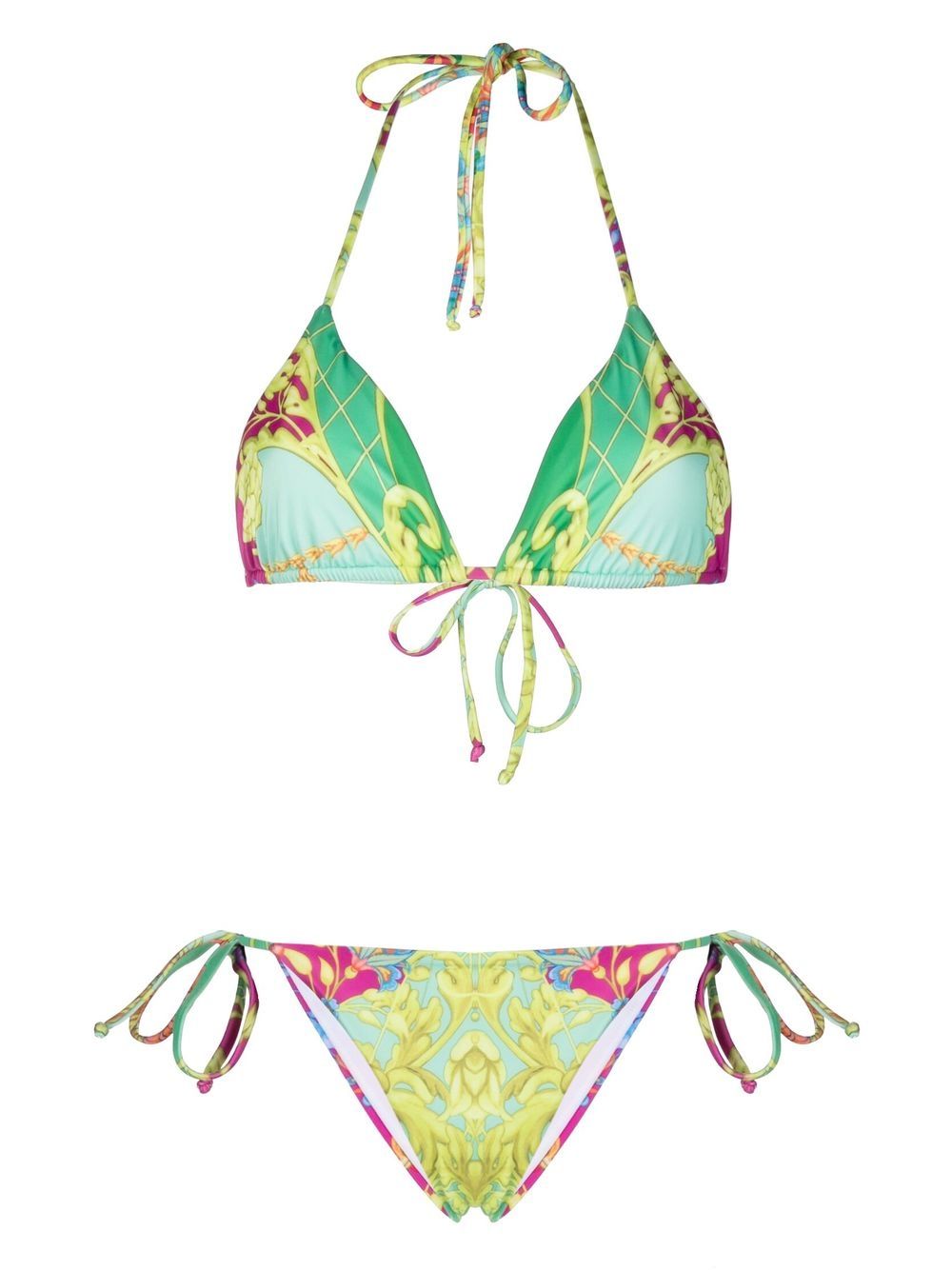 Baroque-print bikini - Green
