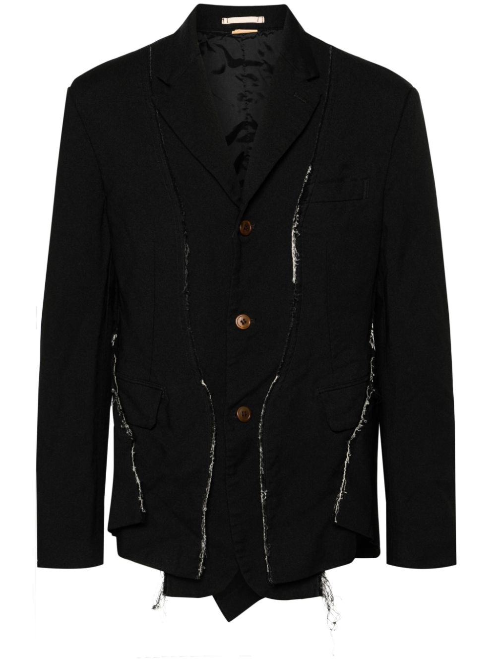 Notched-lapels single-breasted blazer - Black