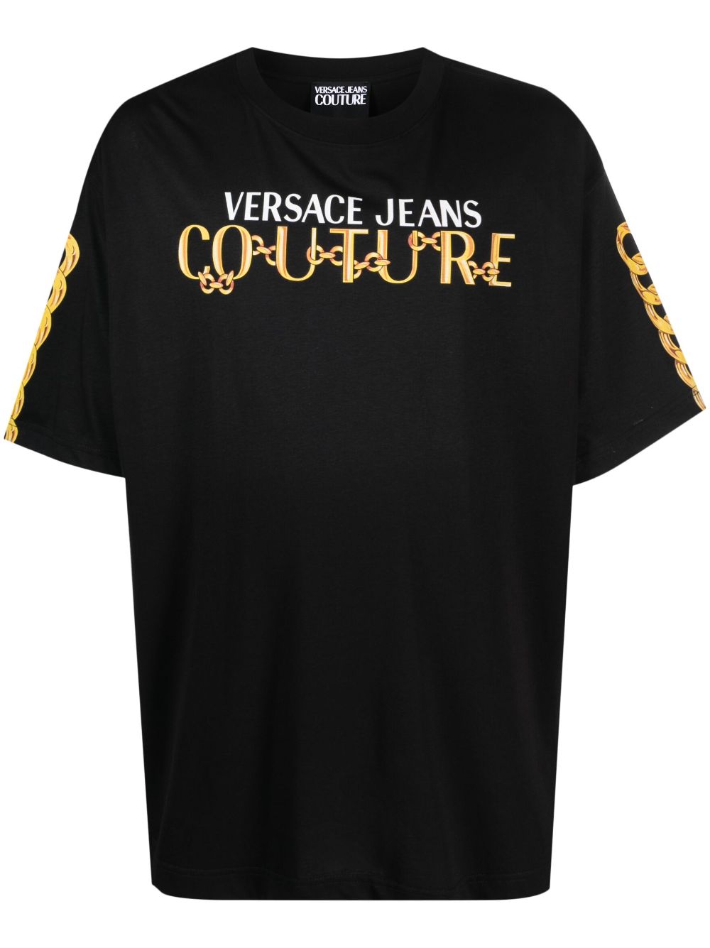 Chain-link cotton T-shirt - Black