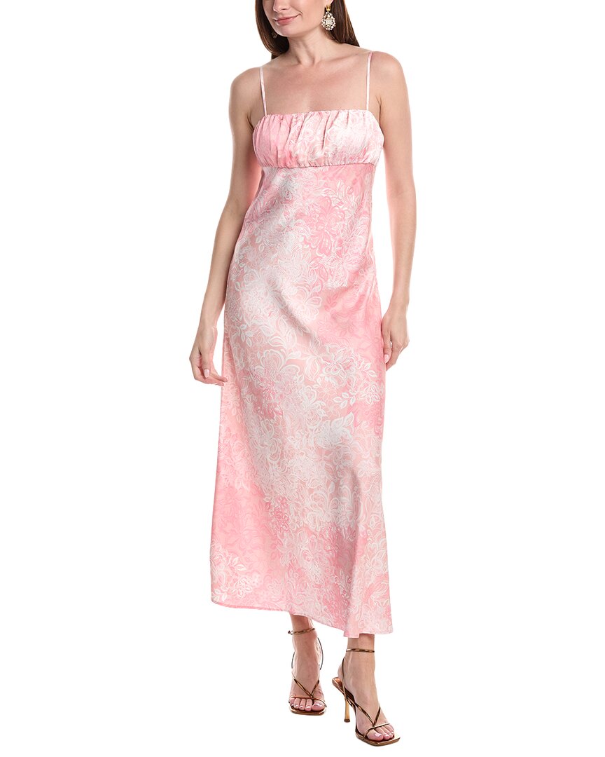 By Shelli Segal Shirred Satin Slip Dress