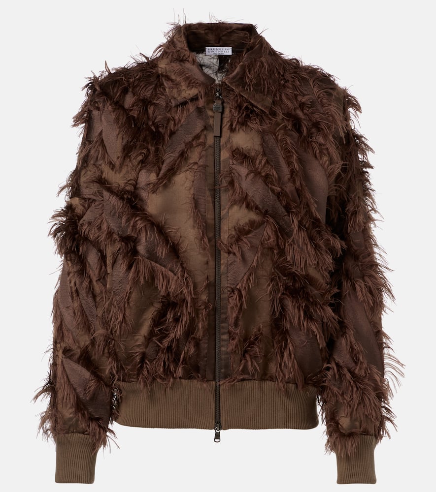 Feather-trimmed jacket