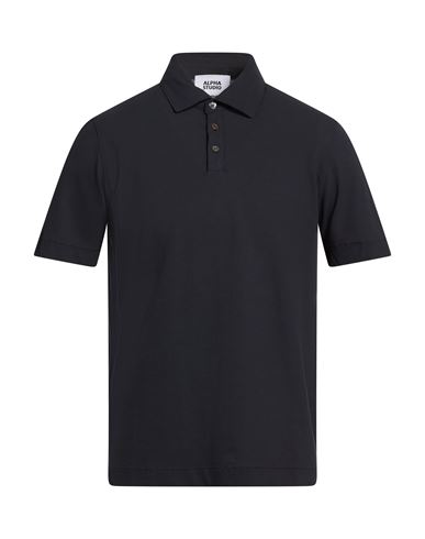 Man Polo shirt Midnight blue Size 40 Cotton, Elastane
