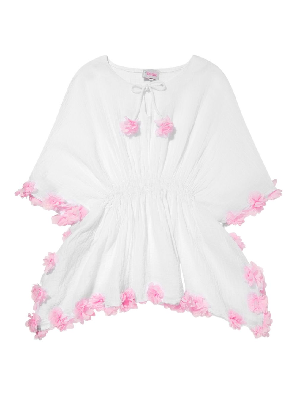 Flower-embellished casual dress - White