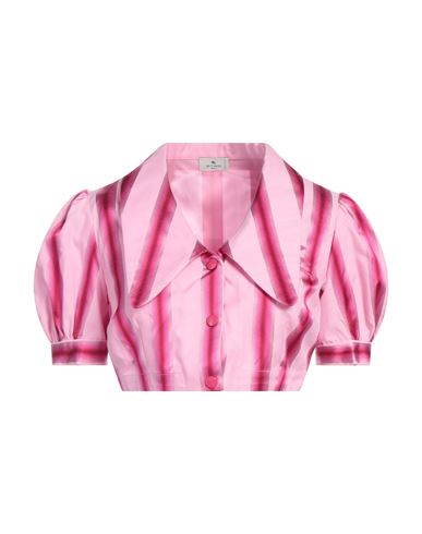Etro Woman Shirt Pink Size 4 Cotton, Viscose, Silk
