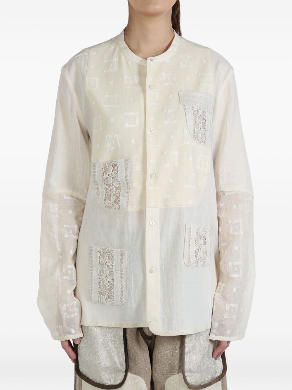 COMMUNS embroidered shirt - White