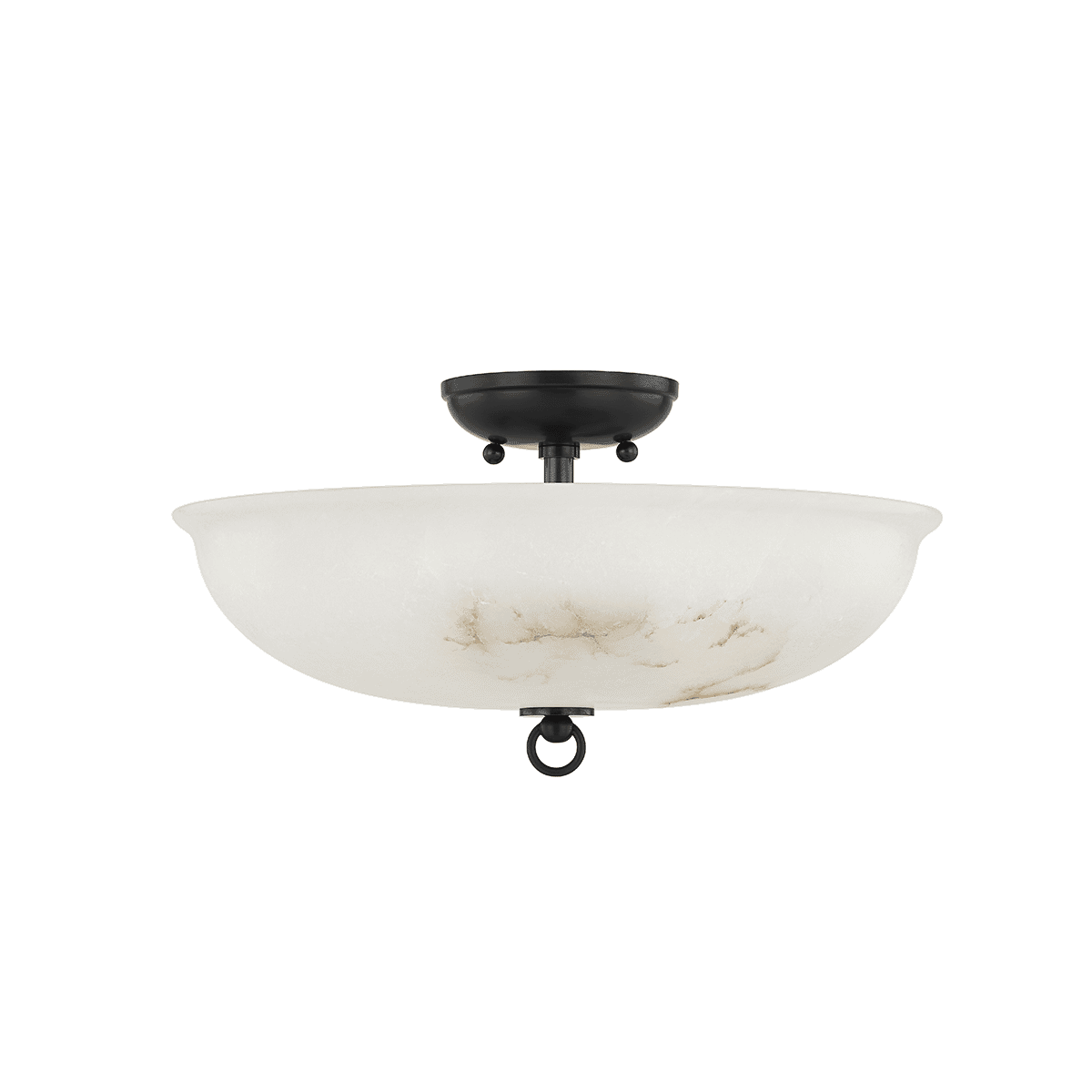 Distressed Bronze Three Light Semi Flush Mount from the Somerset Collection