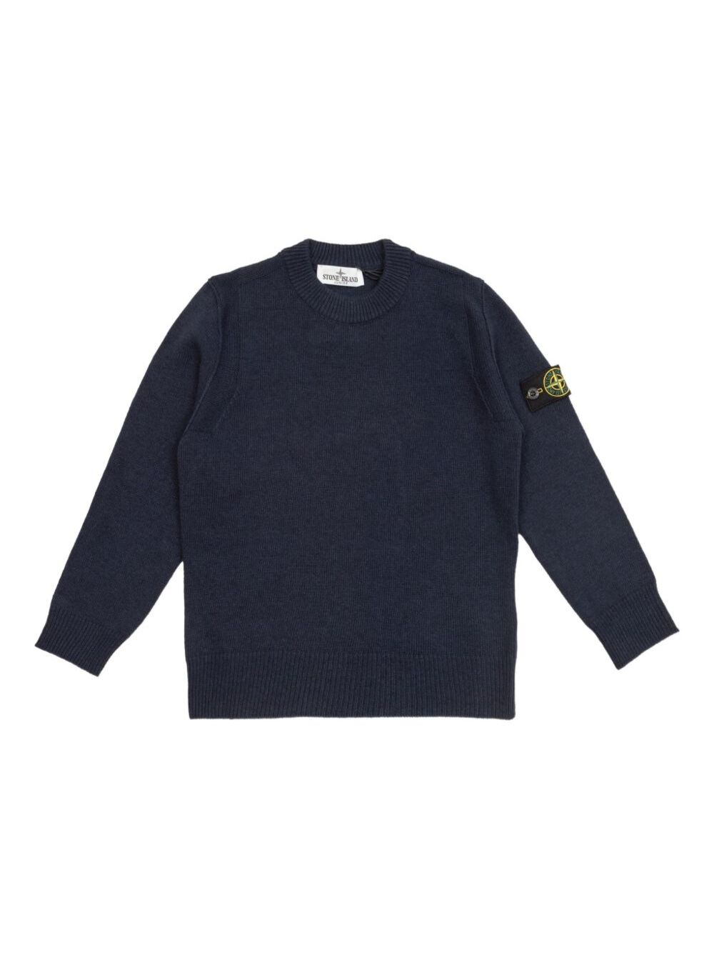 Logo-Patched Virgin Wool Sweater — Navy