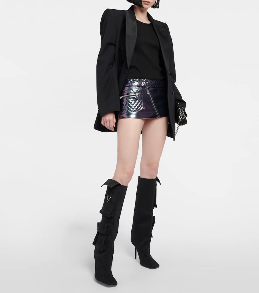Metallic PVC miniskirt