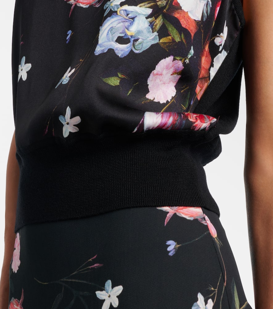 Floral printed wool top
