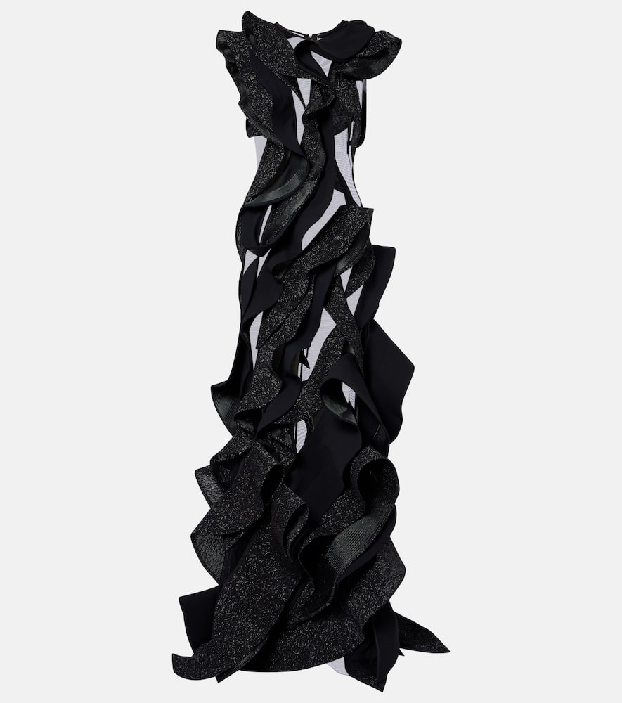 Ellipsoid Wave ruffled gown