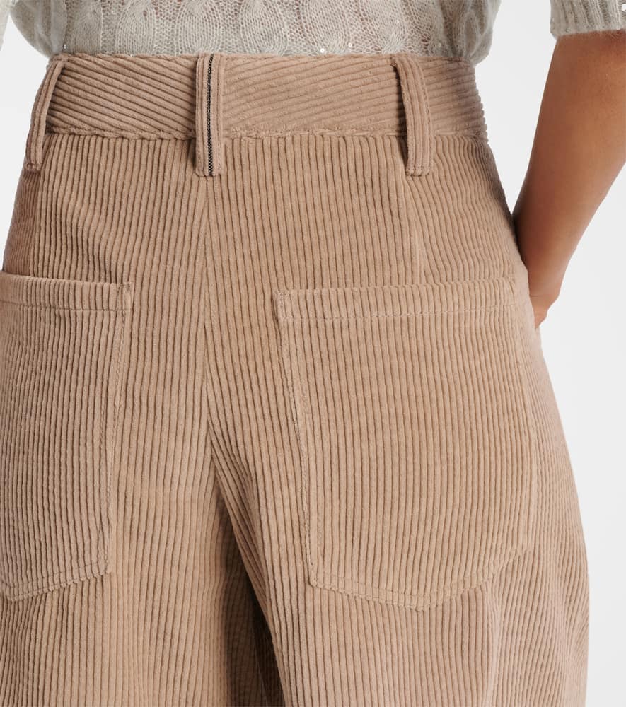 High-rise cotton corduroy shorts