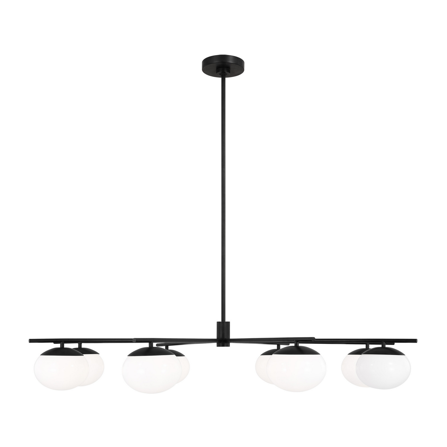 Visual Comfort Studio Lune 8-Light Chandelier in Aged Iron by Ellen Degenere