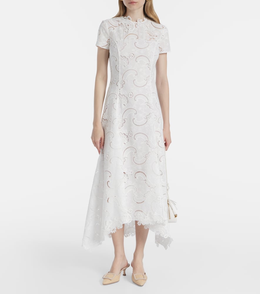 Guipure lace midi dress