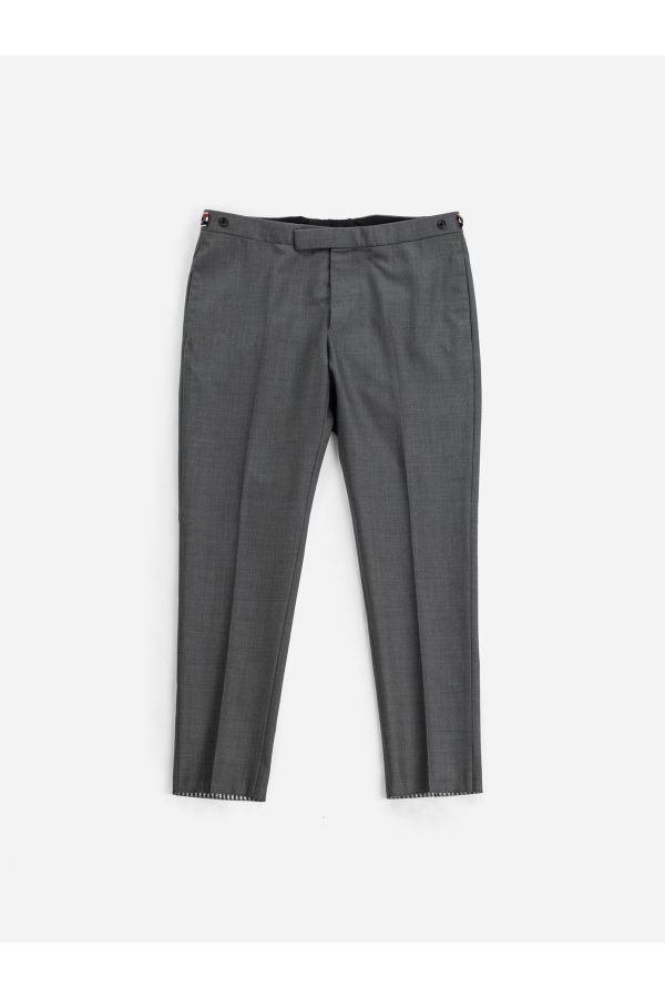 Low Rise Tapered Wool Trousers — Gray