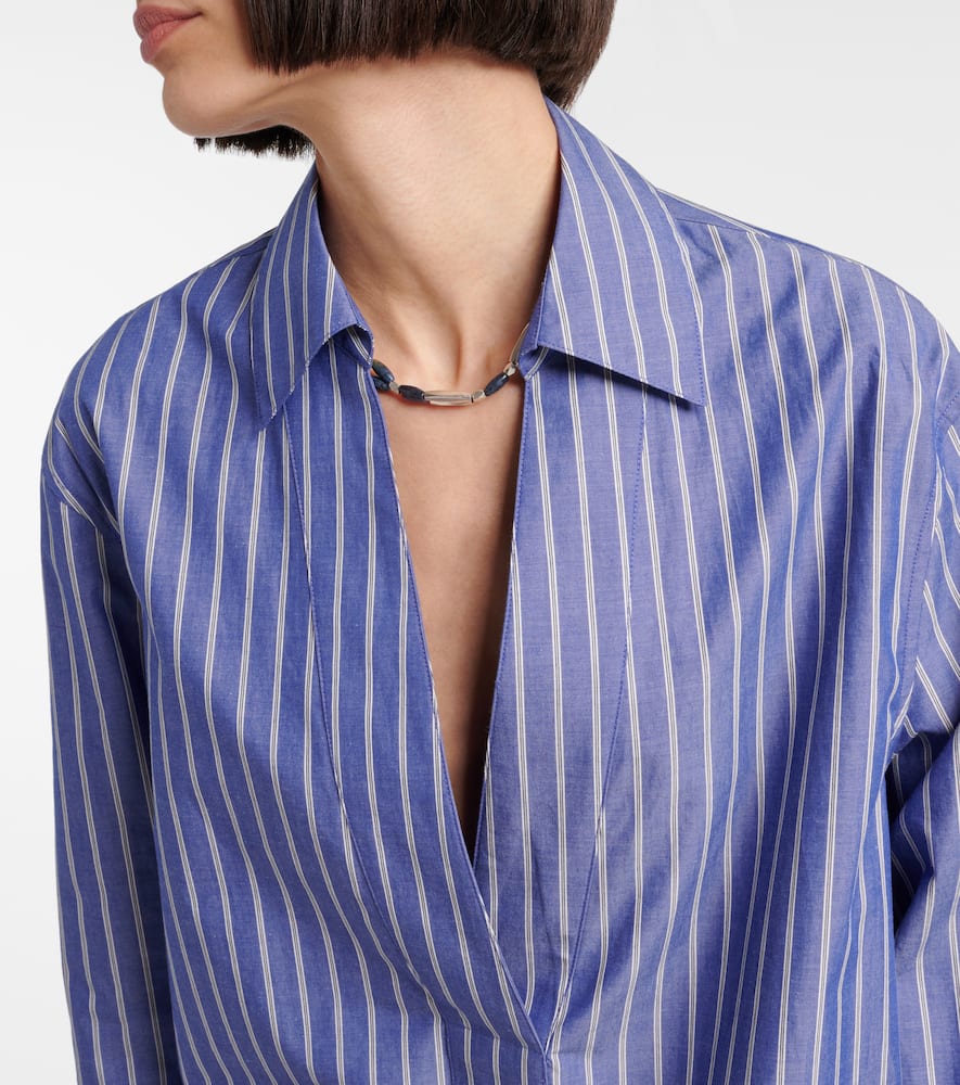 Striped cotton polo shirt