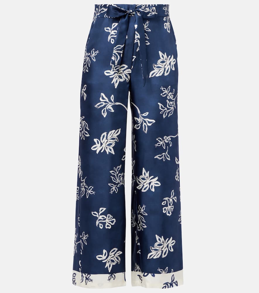 Cinzia high-rise silk wide-leg pants