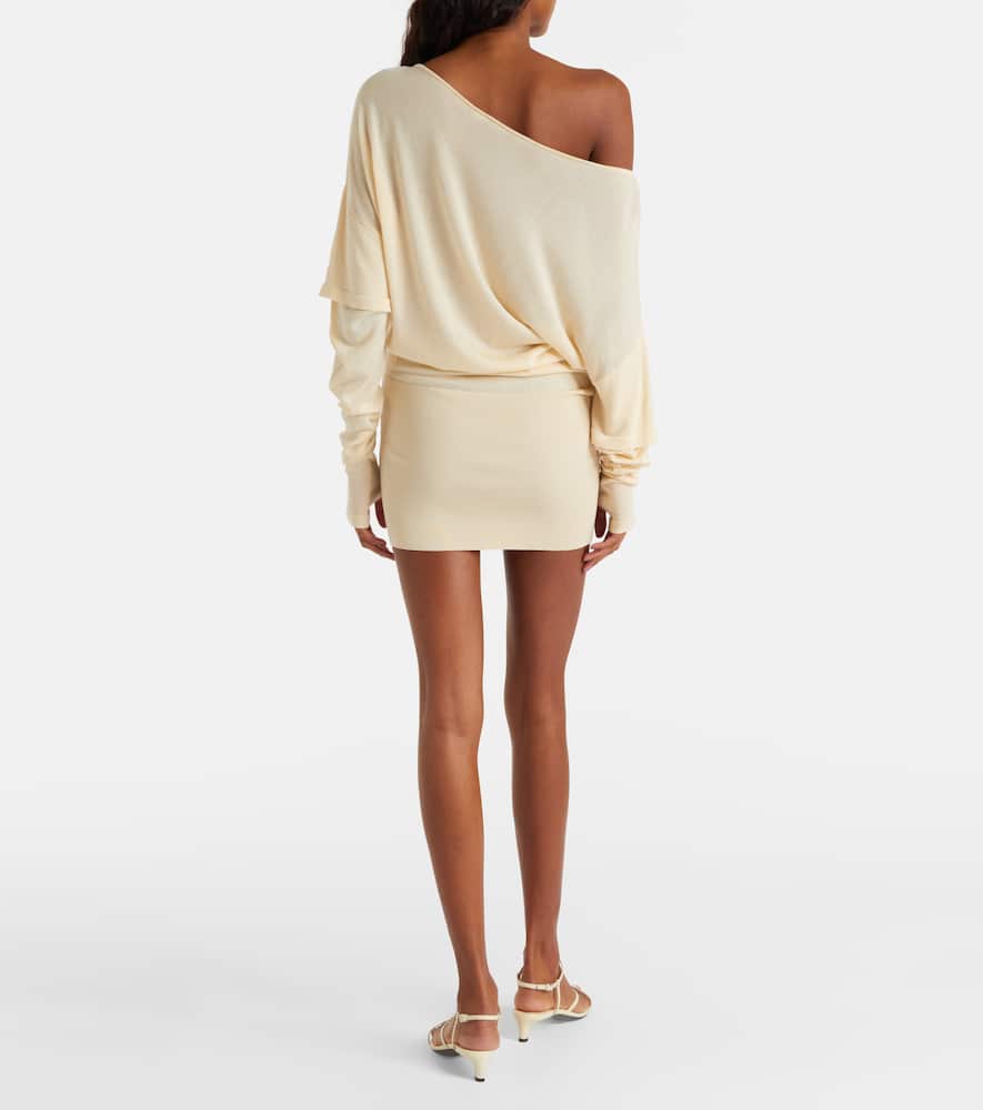 Rea draped one-shoulder minidress