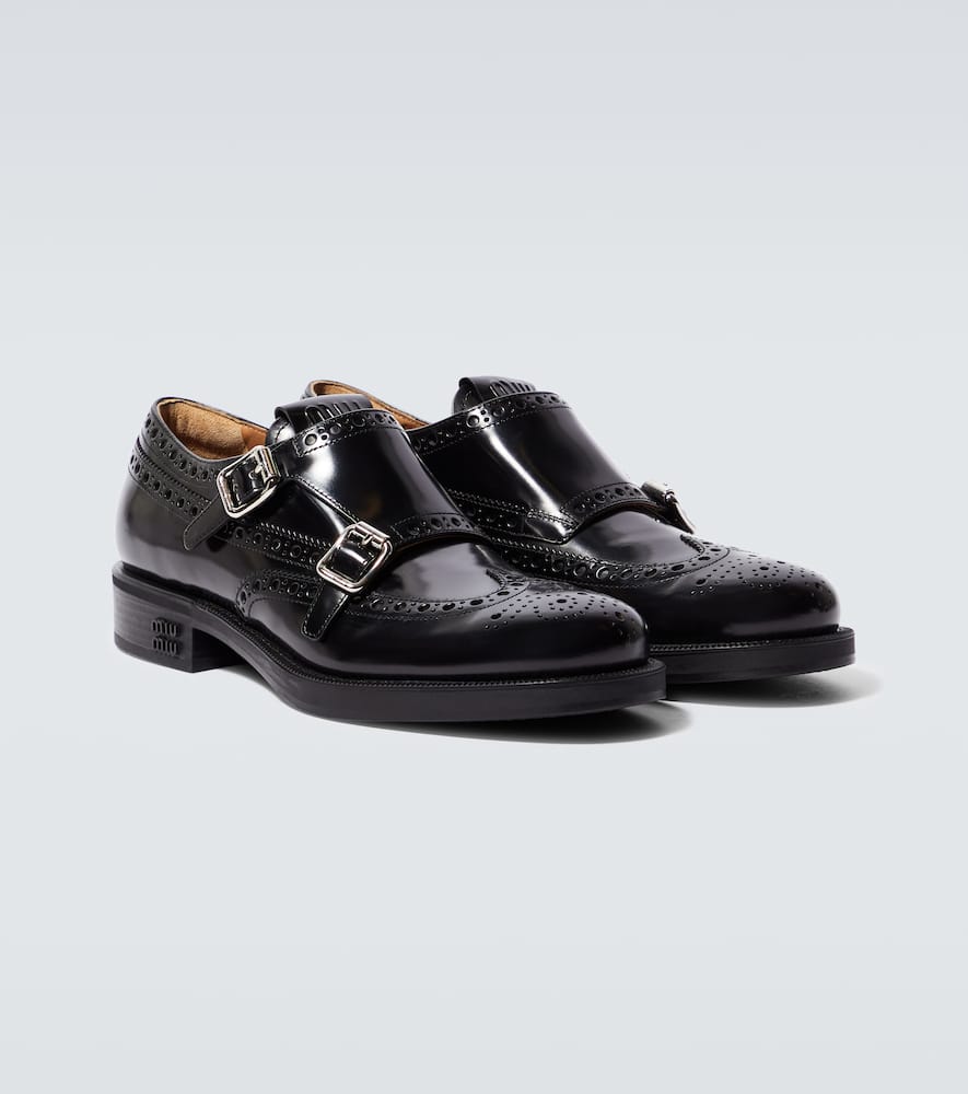 X Church's leather monk strap shoes