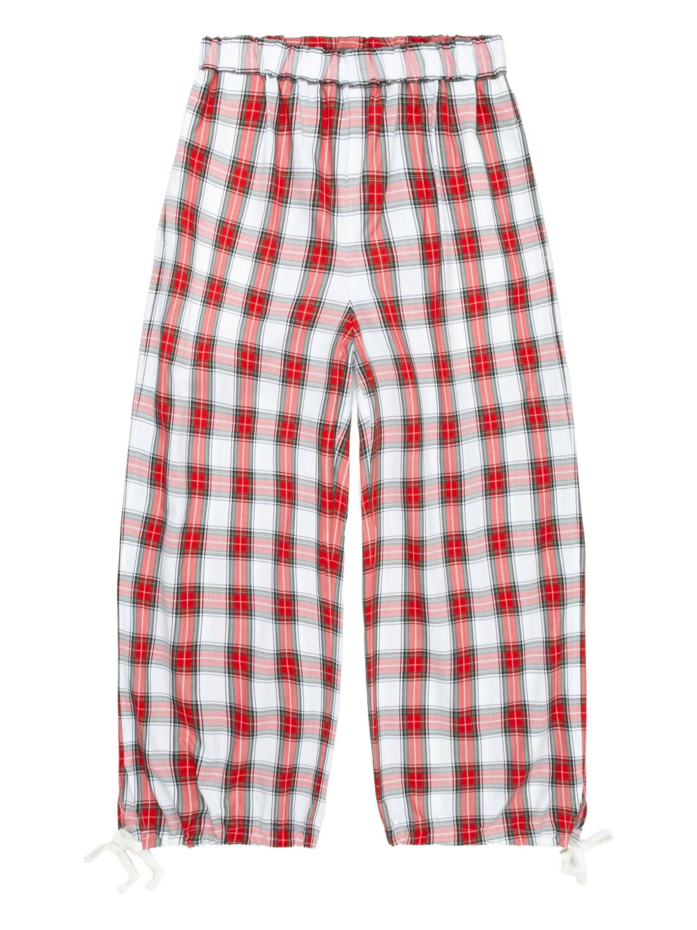 Checked drawstring trousers - Red