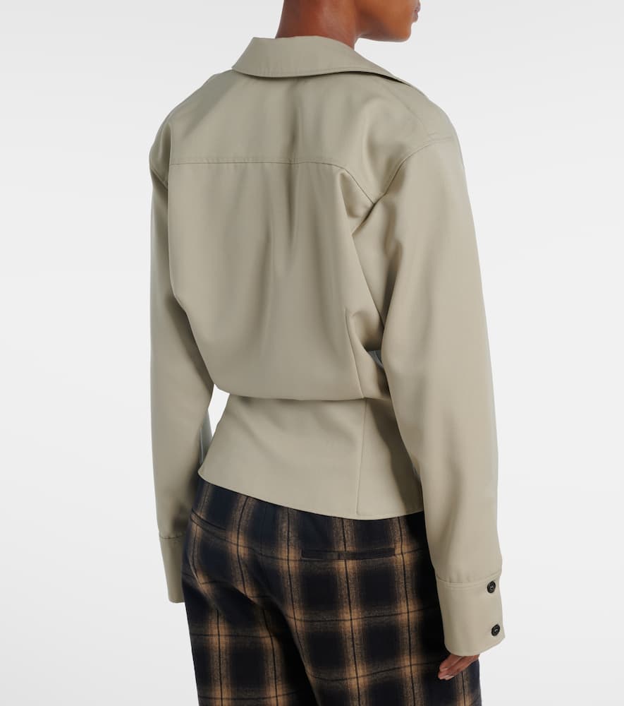 Draped wool shirt