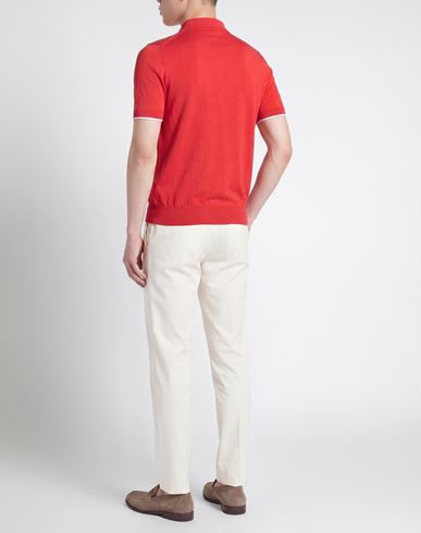 Man Polo shirt Coral Size 40 Cotton