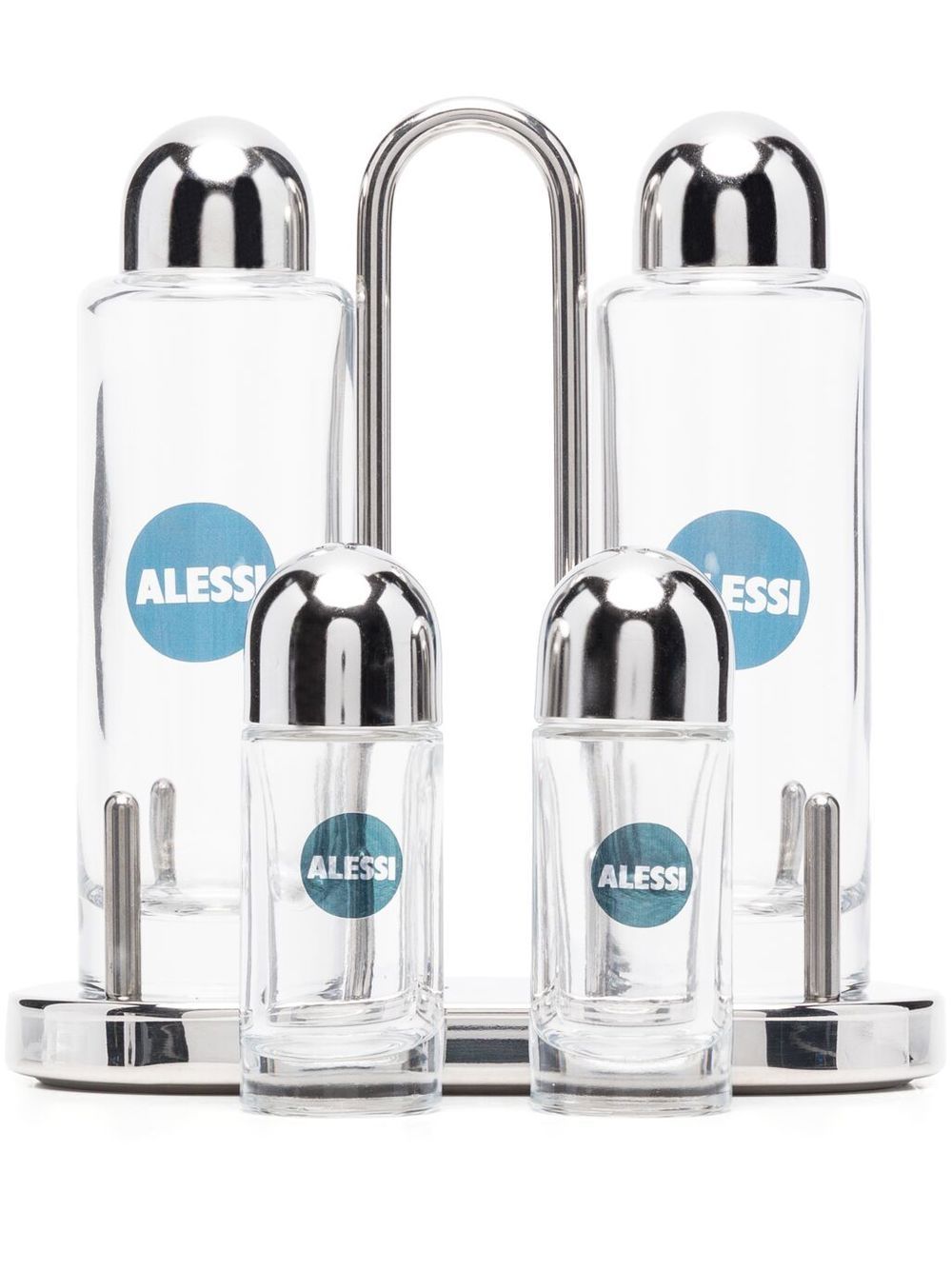 Glass condiment set - White