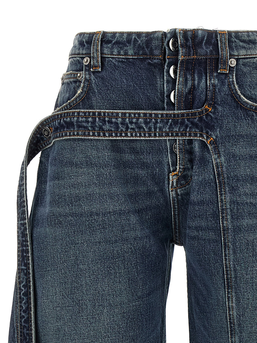 The Blue Denim Strap Jeans Light Blue