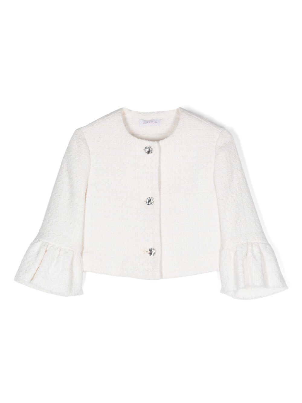 Button-up tweed jacket - White