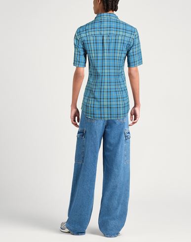 Man Shirt Azure Size M Polyester, Nylon