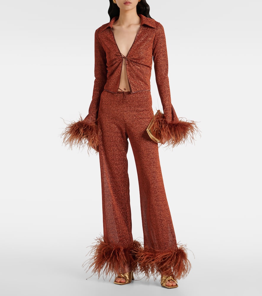 Oséree Lumière Plumage straight pants