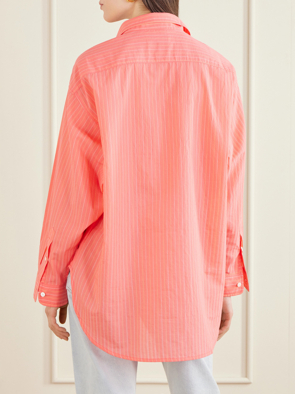 Sona Striped Cotton-blend Shirt - Pink