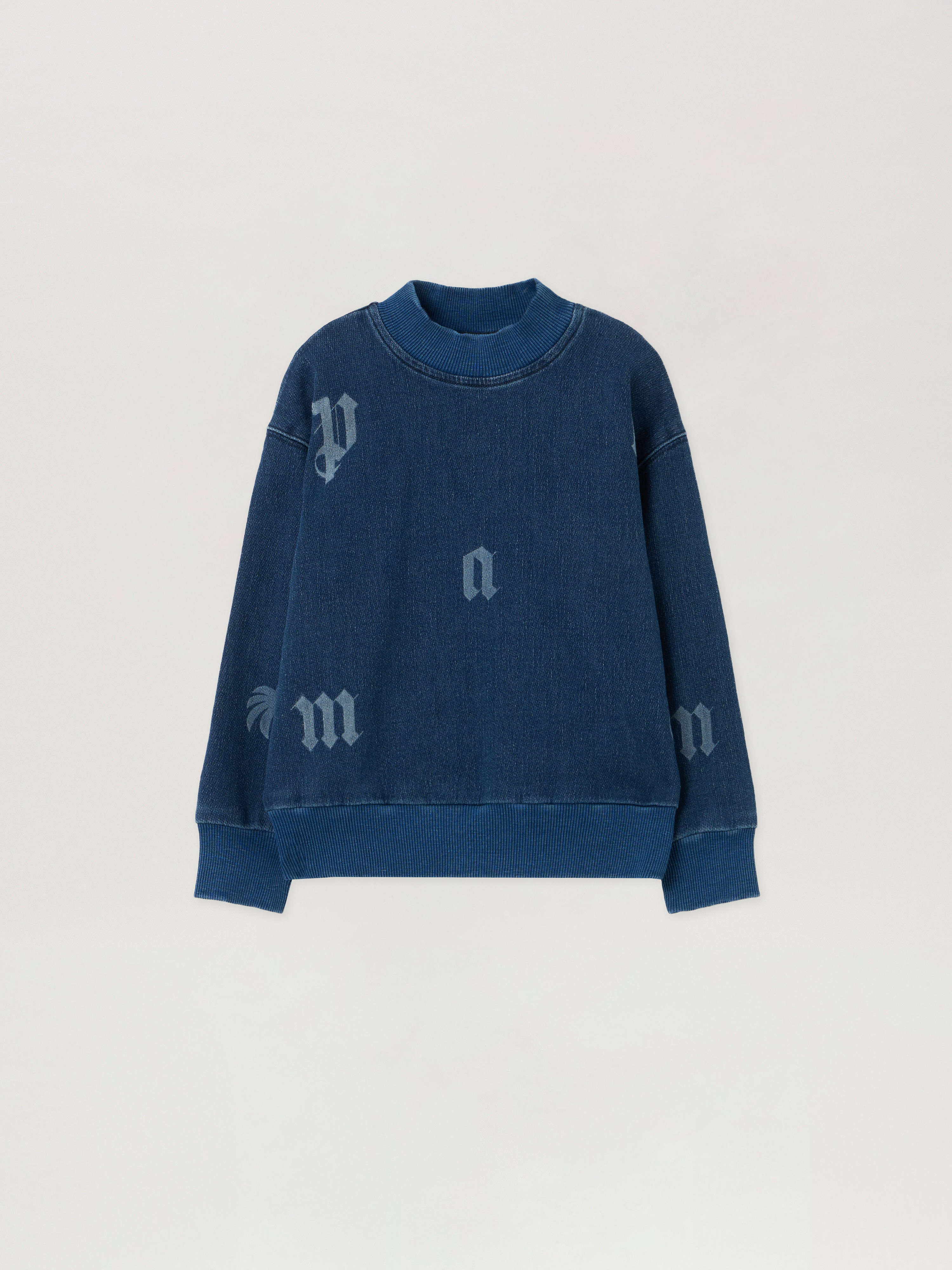 Washed Lettering Sweatshirt Kids  Medium Blue