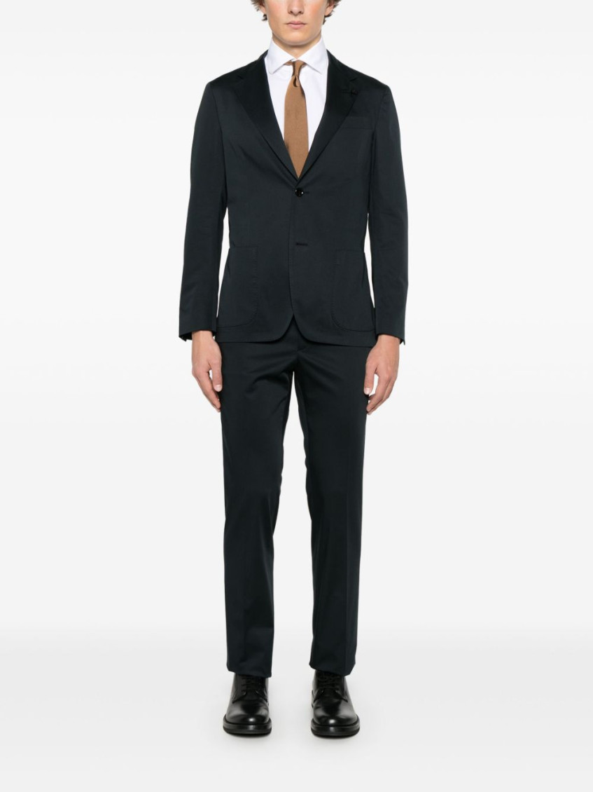 Dark Blue Single-breasted Suit