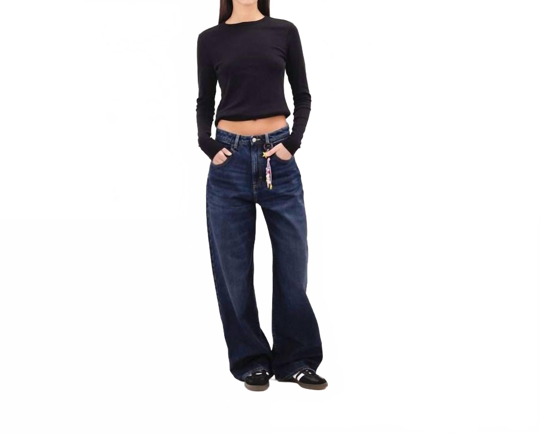 Poppy Wide Leg Jeans In Dusty Blue