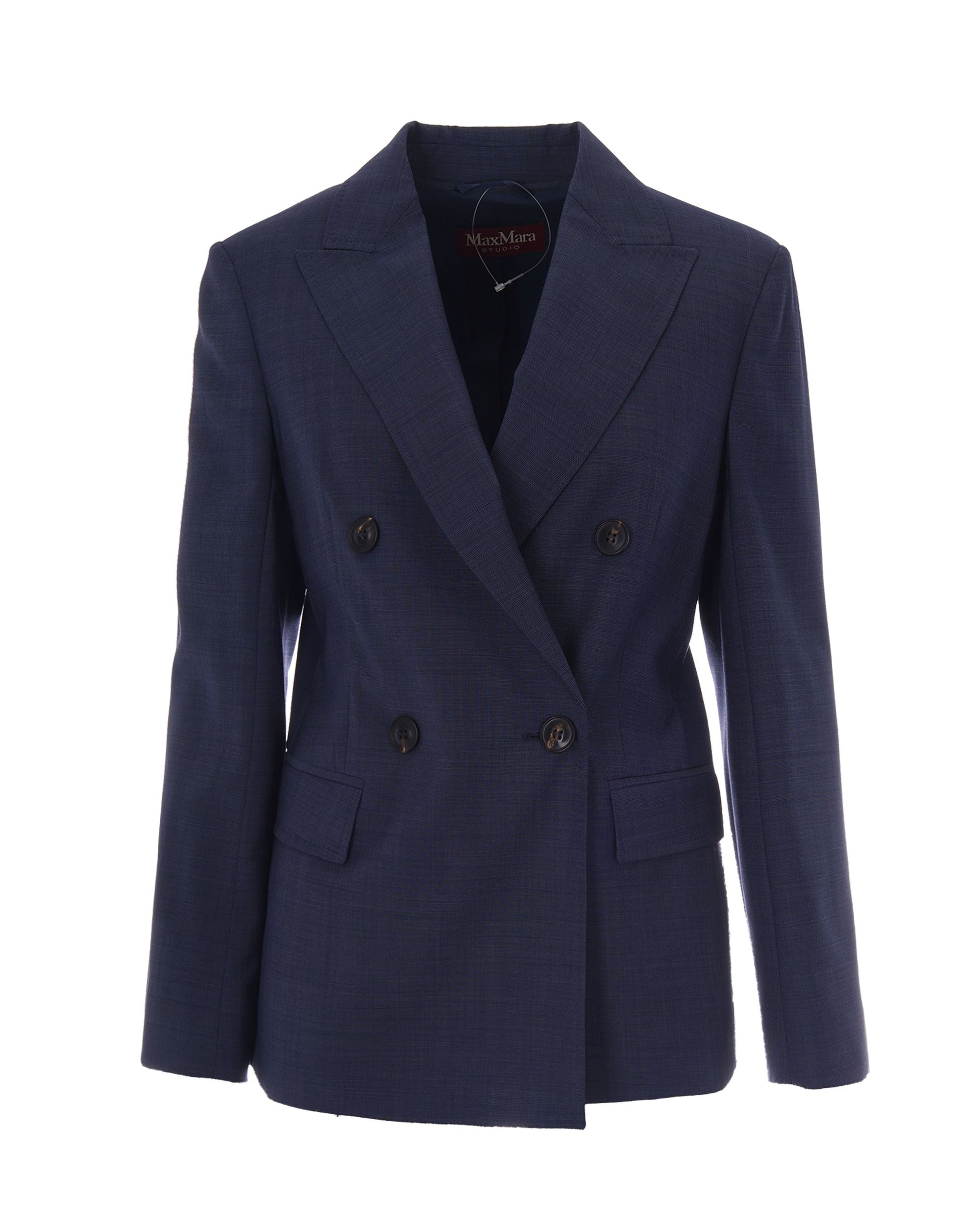 Double-Breasted Wool Blazer — Navy