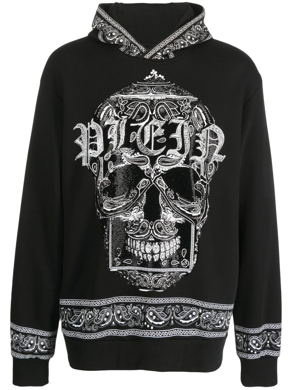 Bandana-print hoodie - Black