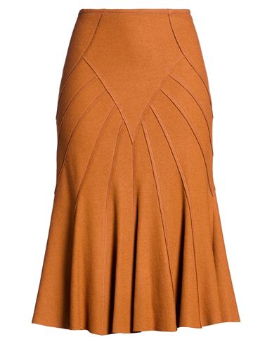 Woman Midi skirt Orange Size 10 Virgin Wool