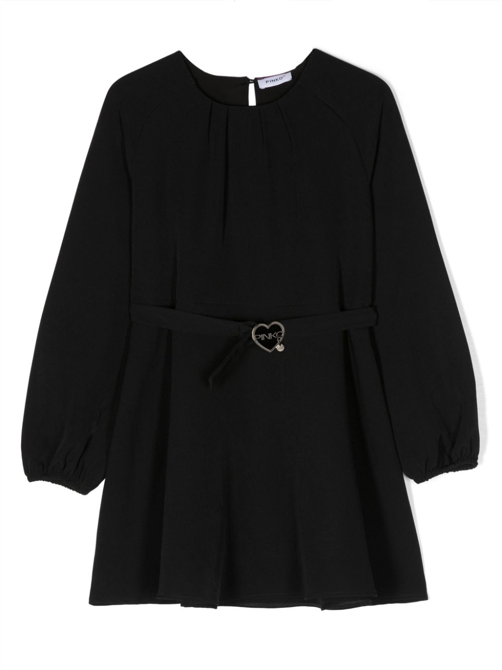 Logo-plaque A-line dress - Black