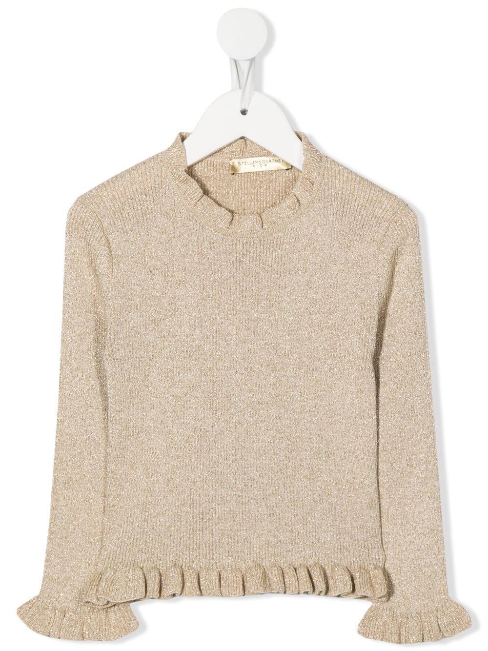 Ruffle-detail knit jumper - Gold
