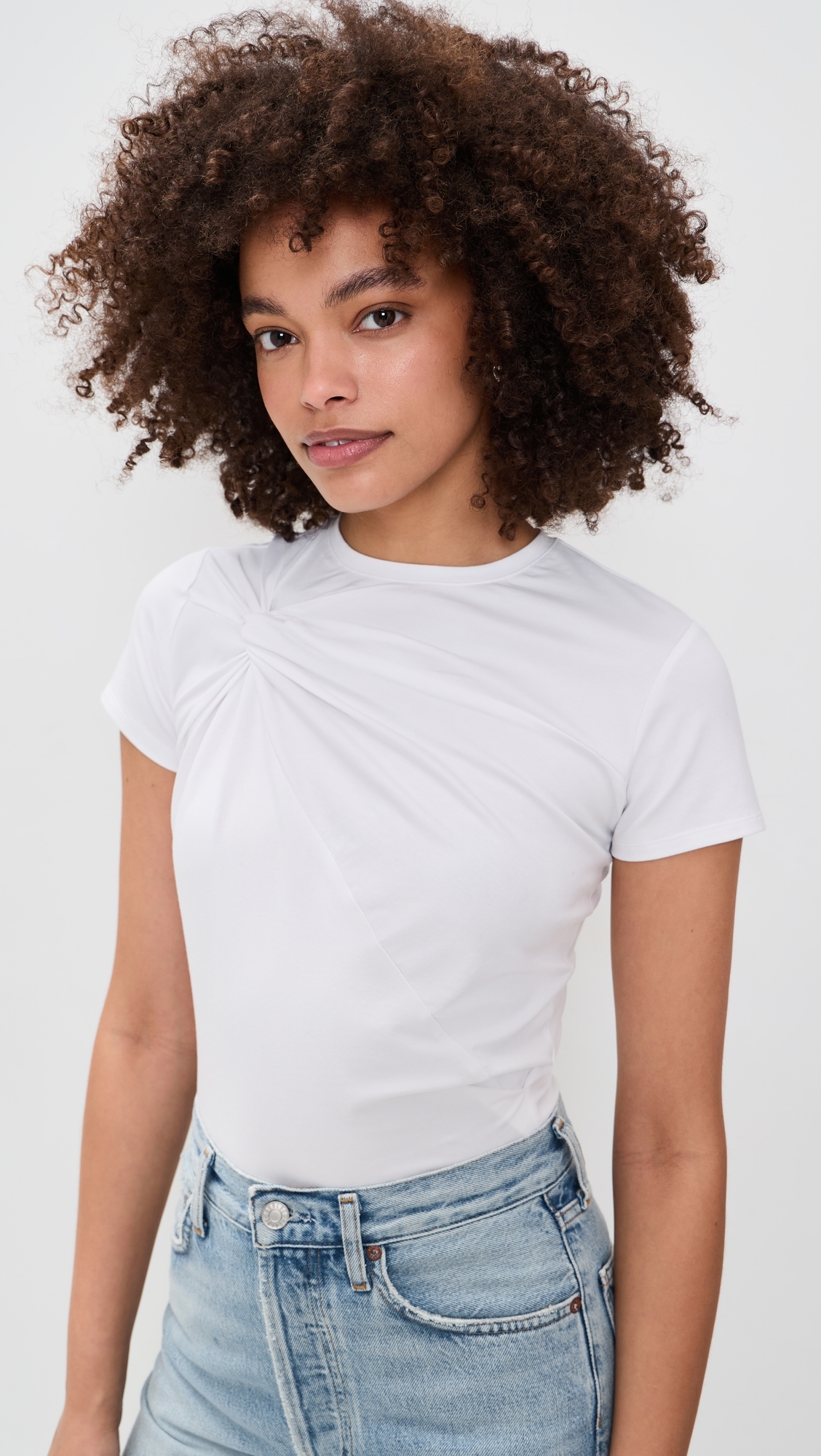 Super Stretch Twist Tee White001