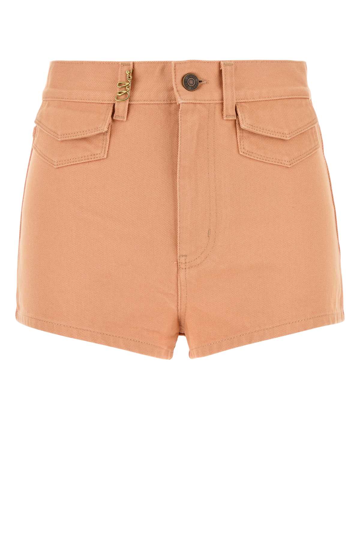 Salmon Denim Shorts