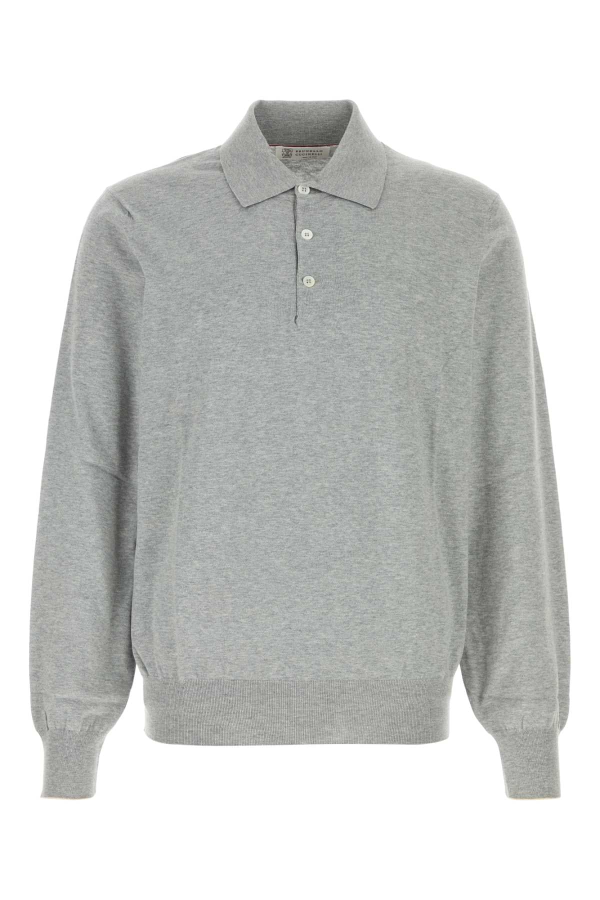 Cotton Polo Shirt — Gray
