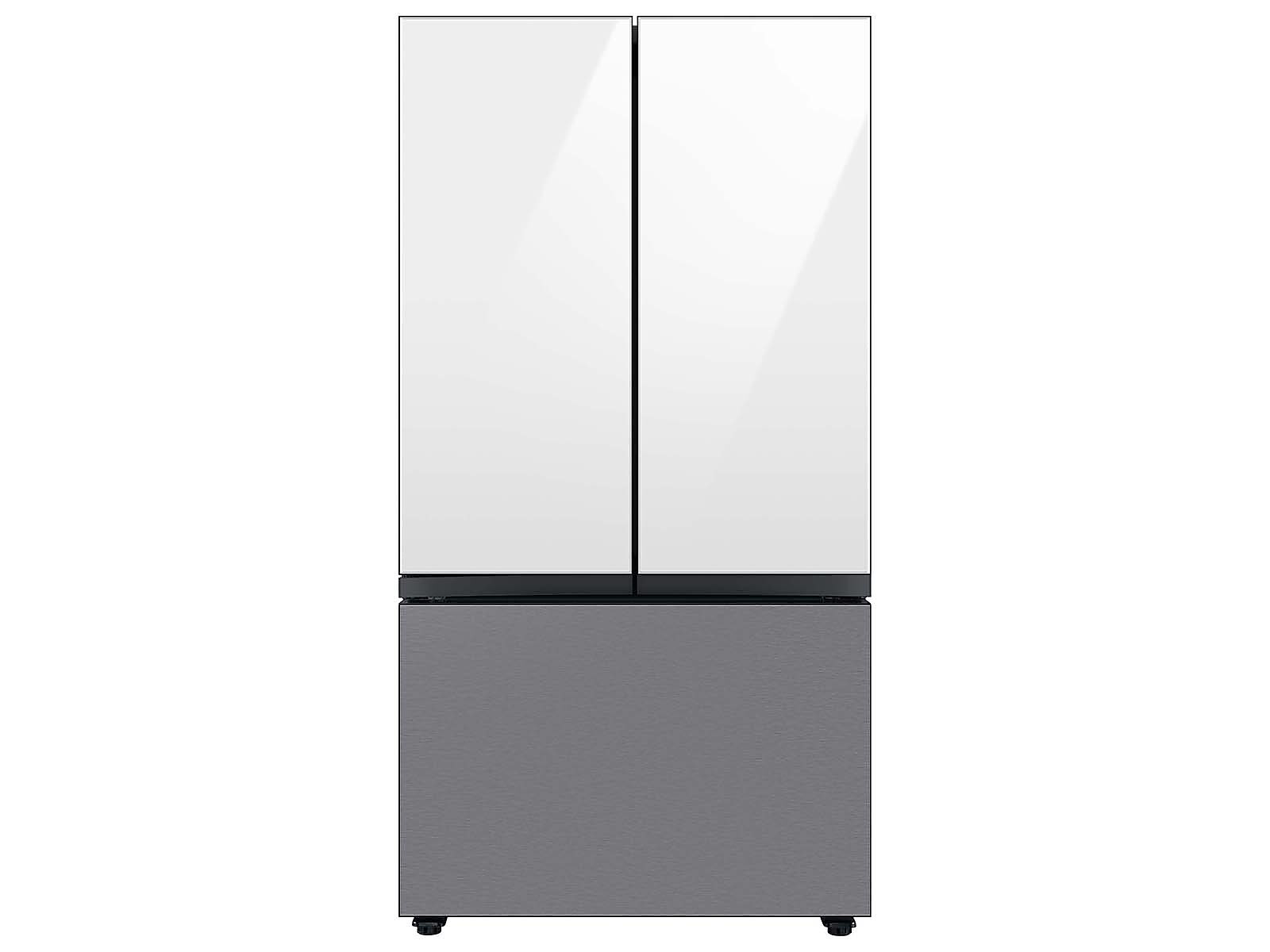 Bespoke 3-Door French Door Refrigerator Panel in White Glass - Top Panel(RA-F18DU312/AA)