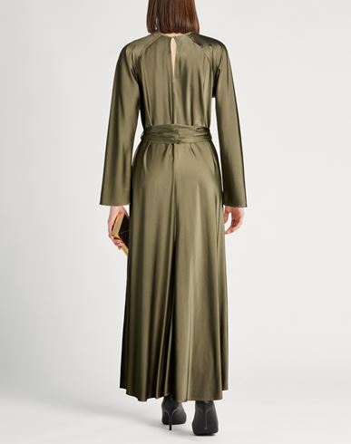 Forte_forte Woman Maxi dress Military green Size 2 Silk, Elastane