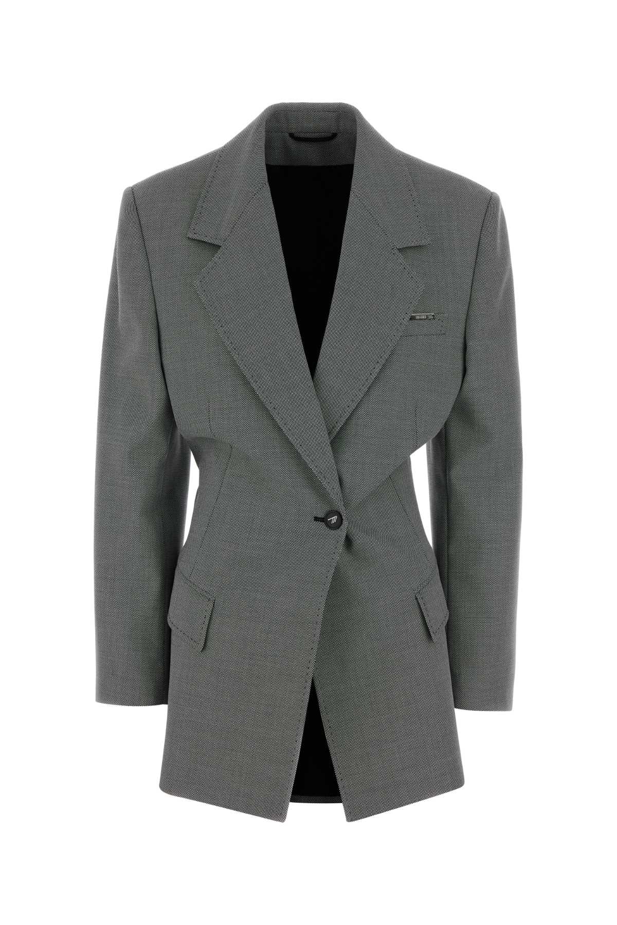Virgin Wool and Cotton Blazer — Gray